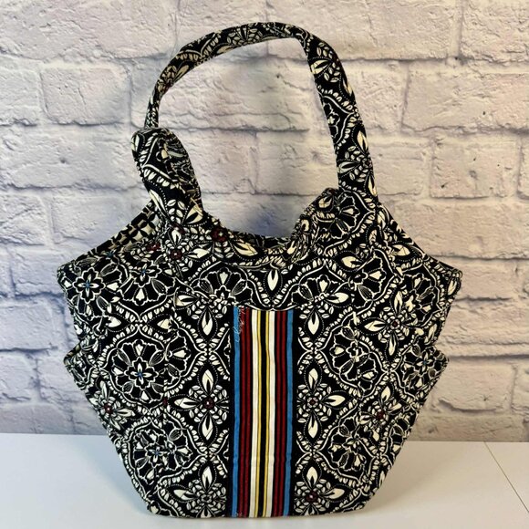 Vera Bradley Retired Barcelona 2010 Pattern Shoulder Bag Tote Side Pocket Magnet - Picture 1 of 9
